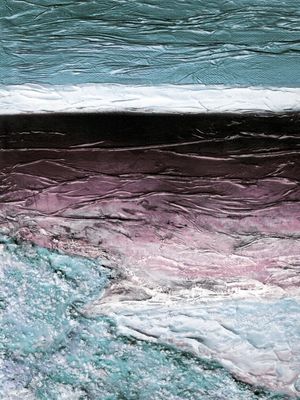 OCEAN CALLING 7, MUTED AZUL TOLET OCEANO TROPICAL MAR ONDAS PAISAGEM