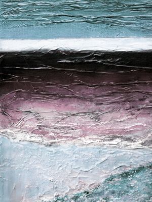 OCEAN CALLING 8, MUTED AZUL TOLET OCEANO TROPICAL MAR ONDAS PAISAGEM