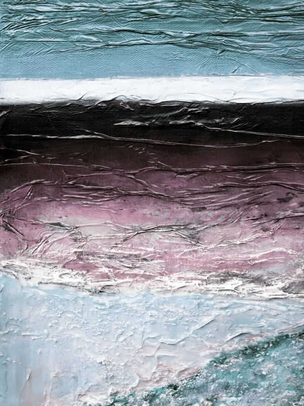 OCEAN CALLING 8, MUTED AZUL TOLET OCEANO TROPICAL MAR ONDAS PAISAGEM