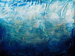 BENEATH THE VEIL 2, BOLD - INDIGO AZUL OCEANO ABSTRATO MODERNO PINTURA