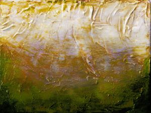 BENEATH THE VEIL 3, BOLD - AMARELO VERDE OCEANO ABSTRATO MODERNO PINTURA