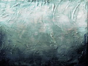 BENEATH THE VEIL 1, MUTED - MINIMALISTA OCEANO ABSTRATO MODERNO PINTURA
