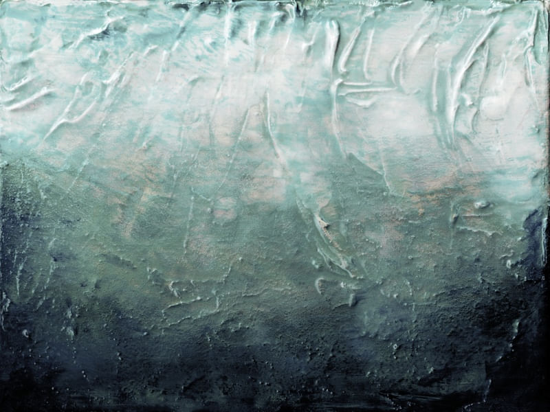 BENEATH THE VEIL 1, MUTED - MINIMALISTA OCEANO ABSTRATO MODERNO PINTURA