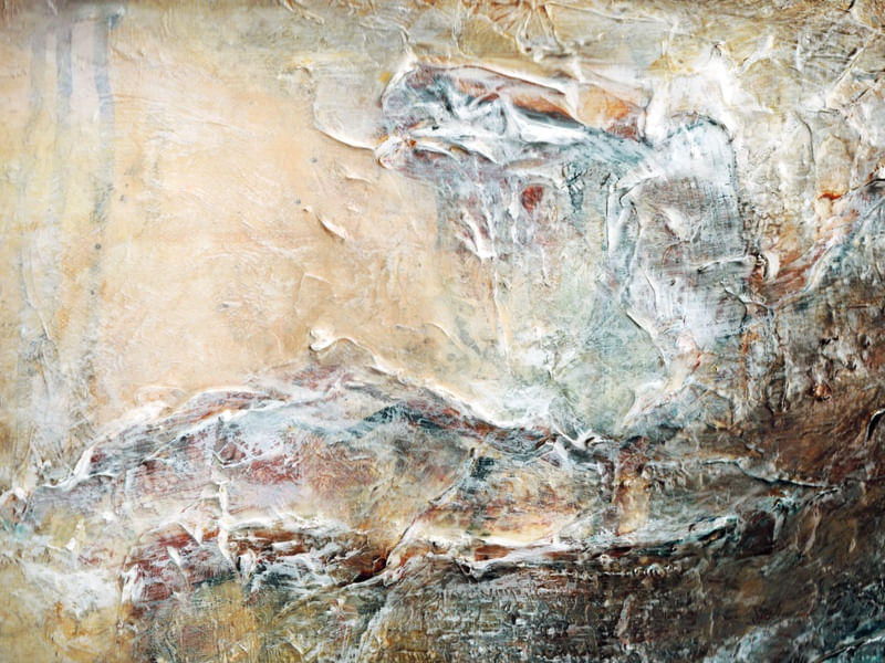 PASSAGE 2, BEGE TAUPE FERRUGEM OCEANO MAR PRAIA ABSTRATO PINTURA