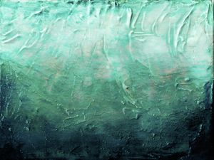 BENEATH THE VEIL 3, MUTED - MINIMALISTA OCEANO ABSTRATO MODERNO PINTURA