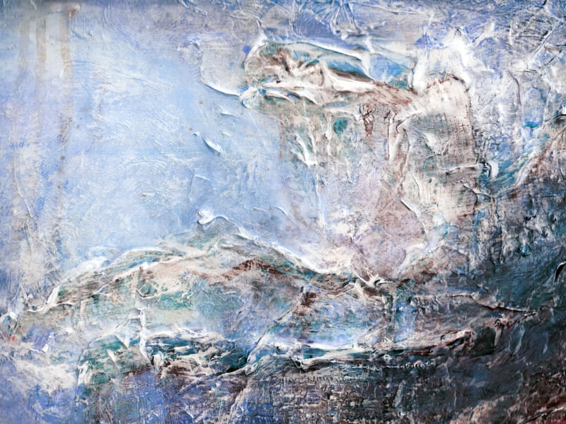 PASSAGE 2, AZUL TOLET ROXO OCEANO MAR PRAIA ABSTRATO PINTURA