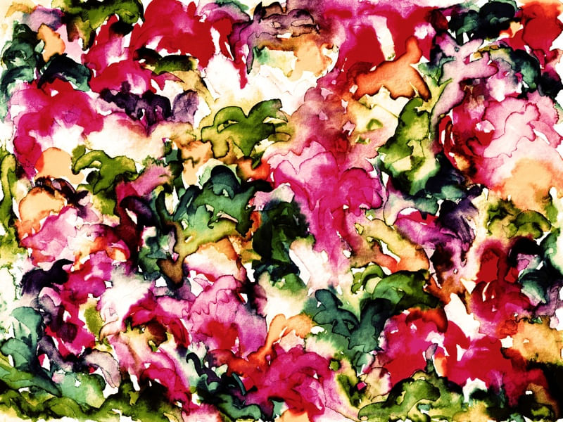 SUMMER SYMPHONY 1, FLORAIS ABSTRATO AGUARELA PINUTRA