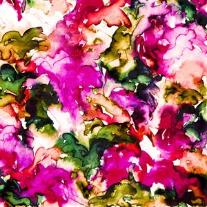 GARDEN SONG 1 QUADRADO, FLORAIS AGUARELA ABSTRATO