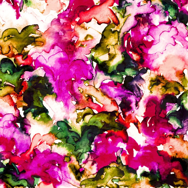 GARDEN SONG 1 QUADRADO, FLORAIS AGUARELA ABSTRATO