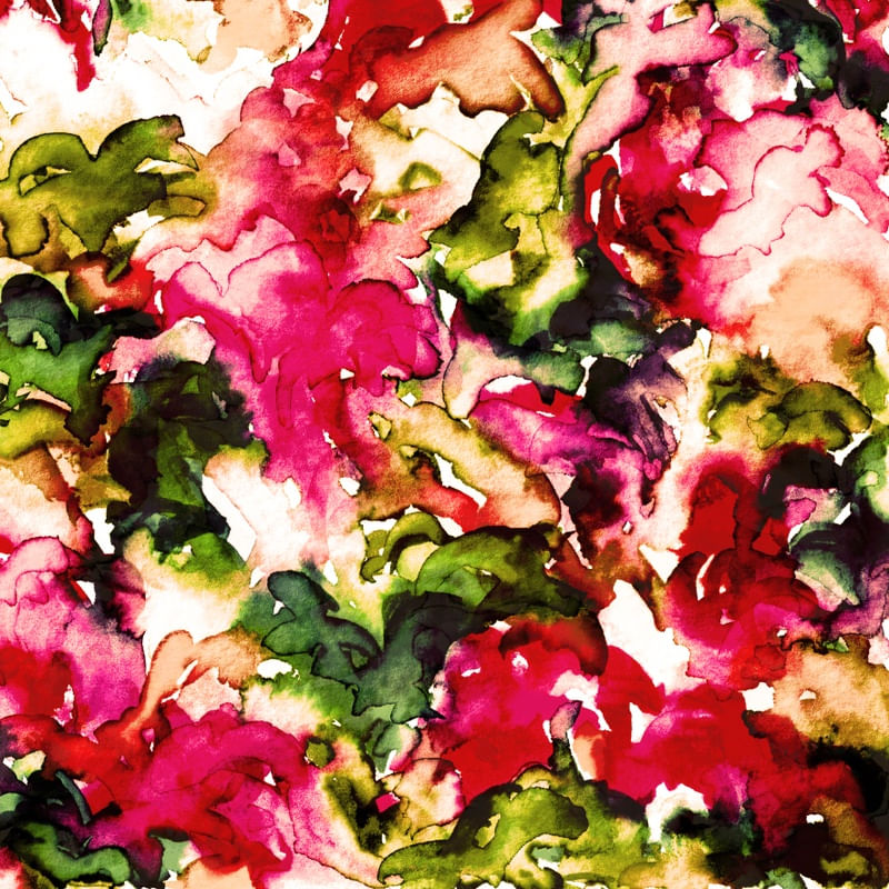 GARDEN SONG 3 QUADRADO, FLORAIS AGUARELA ABSTRATO