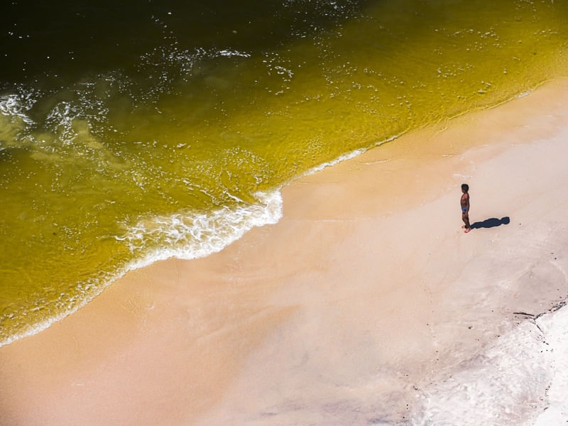 MENINO NA PRAIA EM CORES