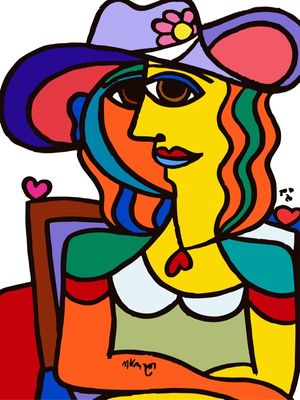 MULHER SENTADA COM SOMBRERO