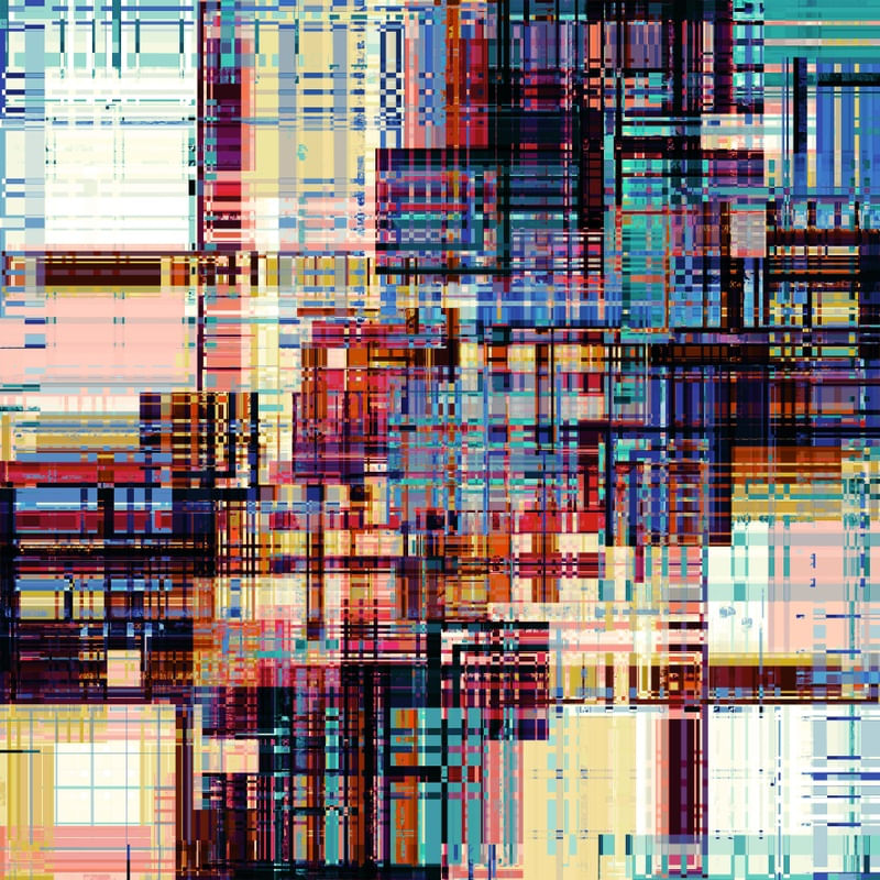 IN THE MAINFRAME 1, ABSTRATO GEOMETRICO TECNOLOGIA COLORIDO URBANO