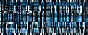MODERN SHAPES 1 INVERTED, INDIGO AZUL GEOMETRICO URBANO PANORAMA