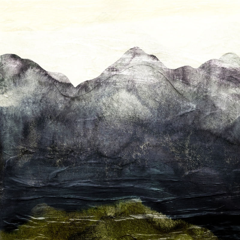 HILLTOPS AND HIGH PLACES 3, MONTANHAS ATMOSFERICO NATUREZA ELEGANTE PINTURA