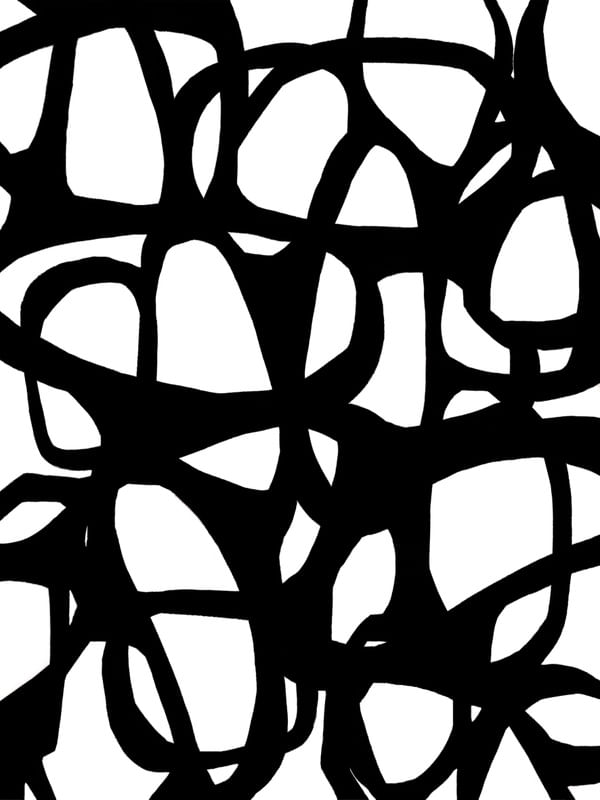 PLANKTON 2, PRETO E BRANCO MINIMALISTA MODERNO FORMAS ELEGANTE ORGANICO