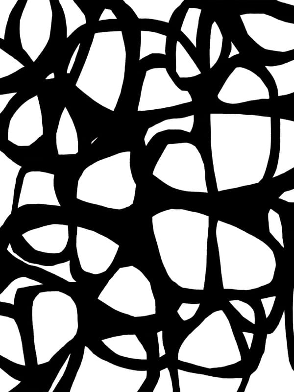 PLANKTON 3, PRETO E BRANCO MINIMALISTA MODERNO FORMAS ELEGANTE ORGANICO