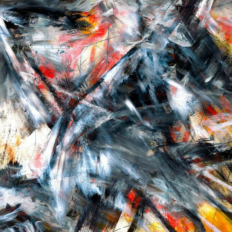 FREE FLYING 1, MODERNO ABSTRATO ELEGANTE MOVIMENTO PINTURA
