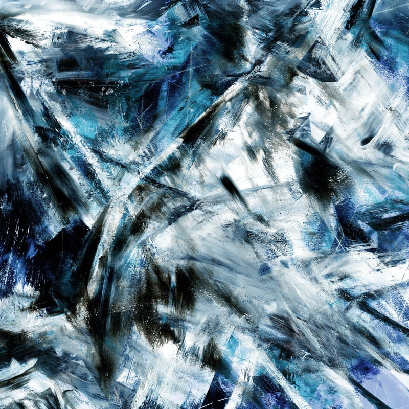 FREE FLYING 5, MODERNO ABSTRATO OCEANO MOVIMENTO PINTURA