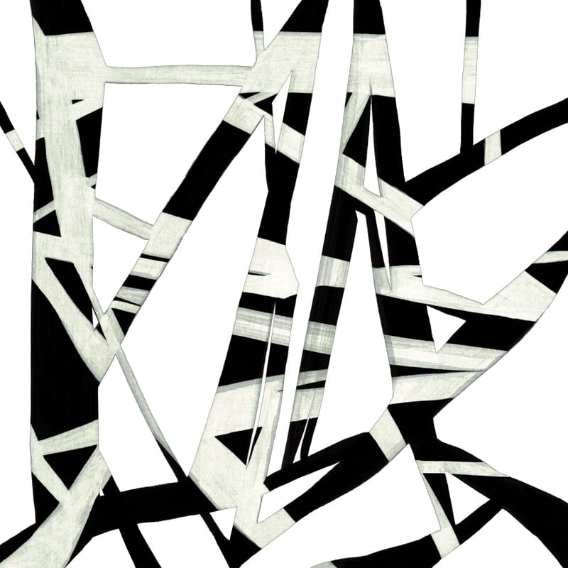 ARACHNID 1, PRETO E BRANCO GEOMETRICO ABSTRATO ELEGANTE URBANO QUADRADO
