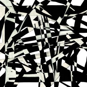 ARACHNID 4, PRETO E BRANCO GEOMETRICO ABSTRATO ELEGANTE URBANO QUADRADO