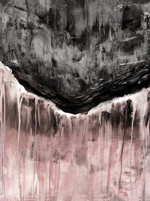 PINNACLE AND PASS 3, MONTANHAS PAISAGEM ATMOSFERICO ABSTRATO MODERNO PINTURA