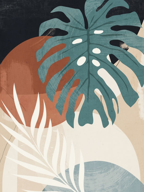 ABSTRACT ART TROPICAL LEAVES