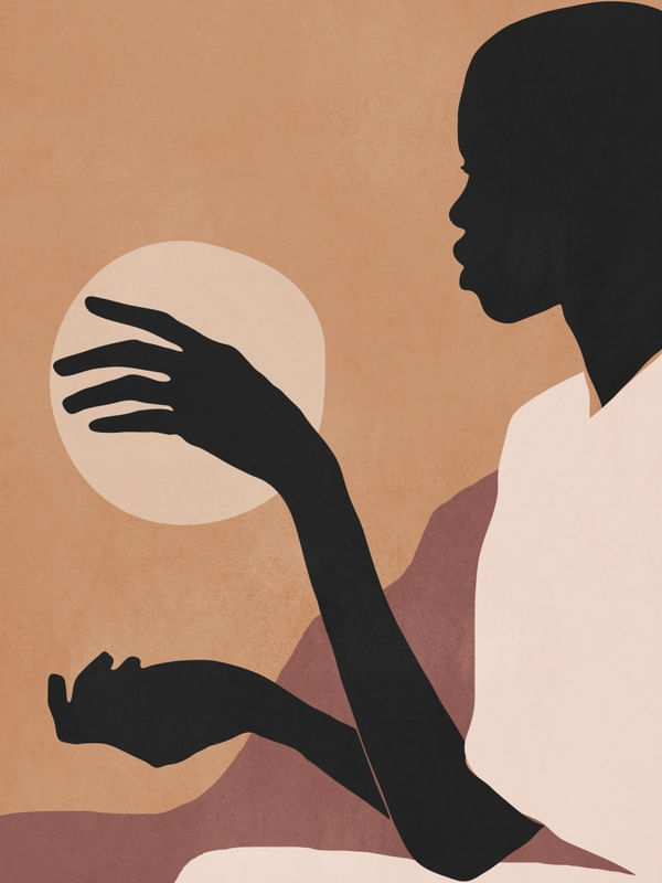 MINIMAL ABSTRACT ART SUNSET GIRL