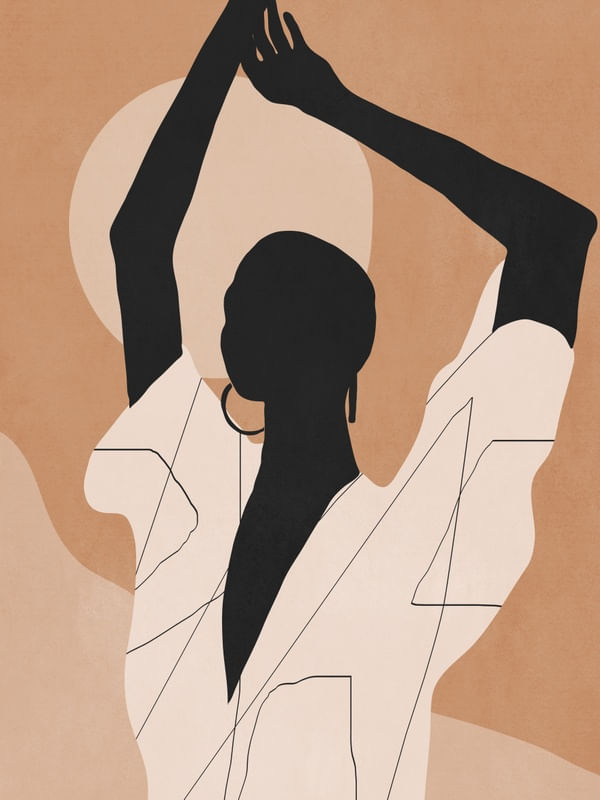 MINIMAL ABSTRACT ART SUNSET GIRL 2
