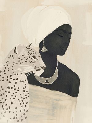 GIRL AND LEOPARD