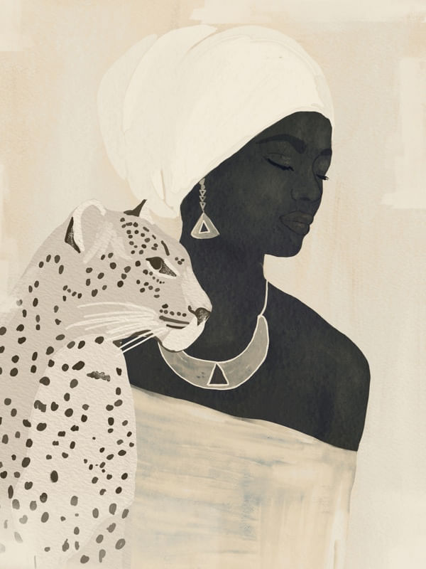 GIRL AND LEOPARD