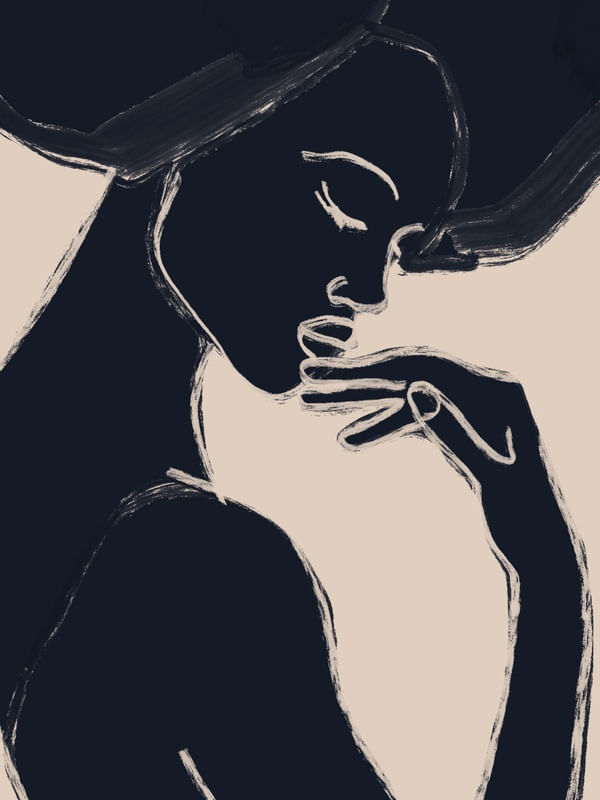MINIMAL ABSTRACT ART WOMAN PORTRAIT
