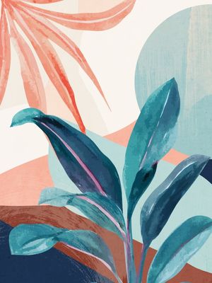 ABSTRACT ART TROPICAL LEAVES 15