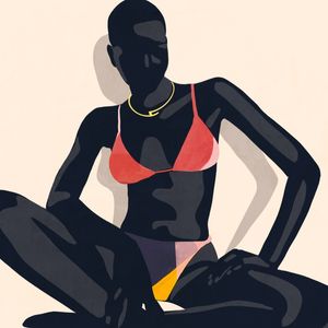ABSTRACT ART SUMMER GIRL