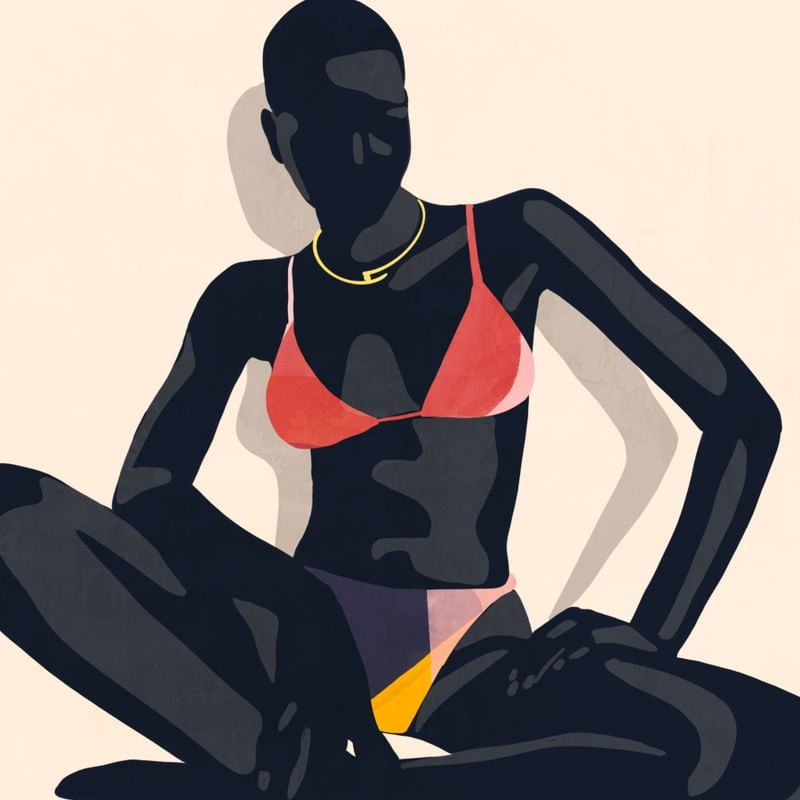 ABSTRACT ART SUMMER GIRL
