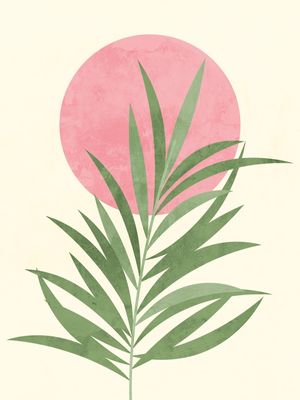 MINIMAL ABSTRACT ART TROPICAL LEAF 3