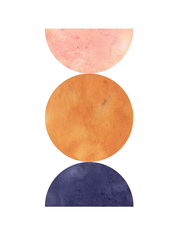 ORANGE AND NAVY MID CENTURY MODERN