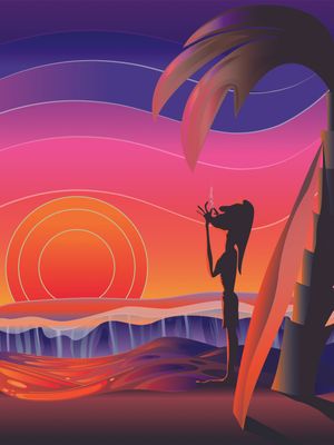 SUNSET AT THE BEACH