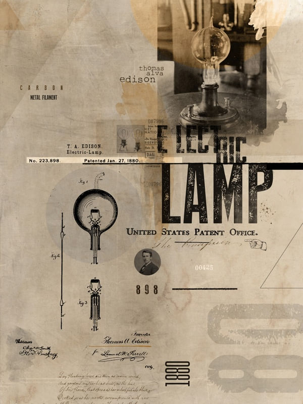 EDISON LAMP PATENTE 1880