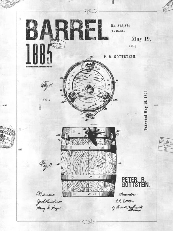 BARREL PATENT 1885