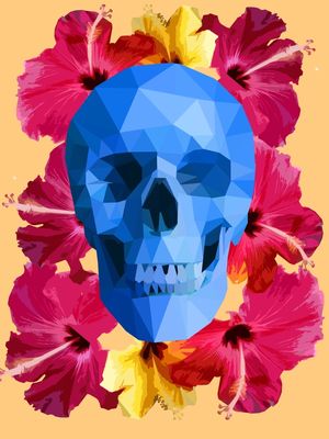 CAVEIRA E FLORES