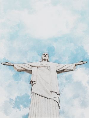 CRISTO REDENTOR EM AQUARELA
