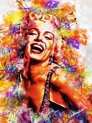 MARILYN MONROE, SORRISO COLORIDO - ARTE ABSTRATA