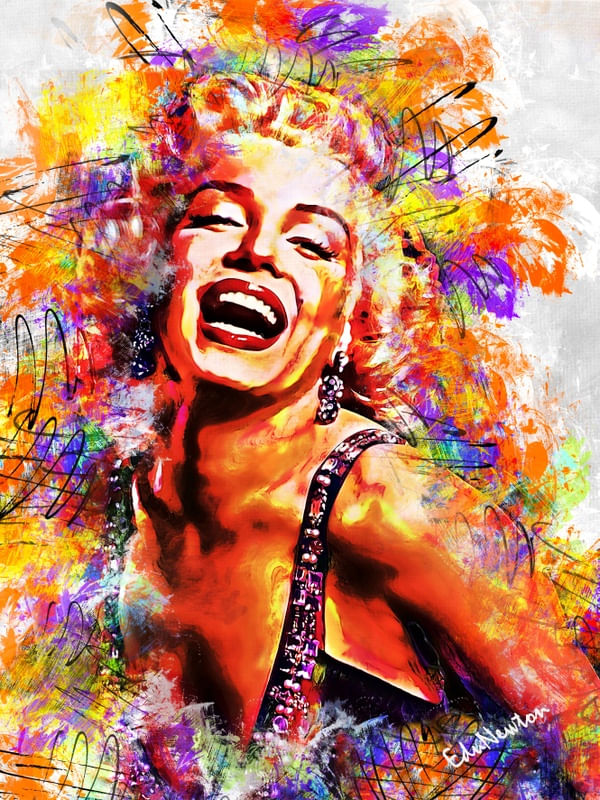 MARILYN MONROE, SORRISO COLORIDO - ARTE ABSTRATA
