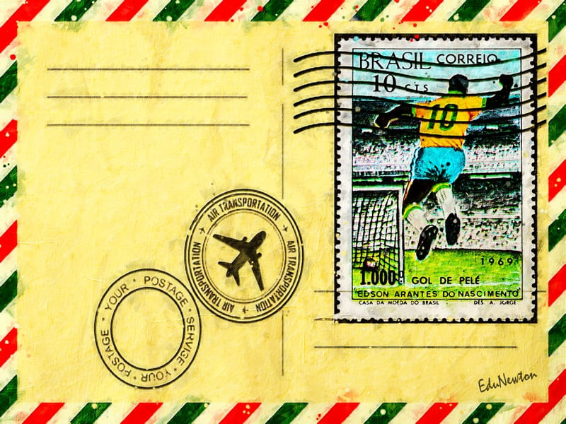 ENVELOPE 1000 GOLS DE PELÉ - PINTURA A ÓLEO