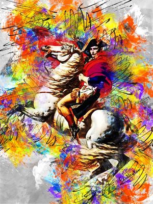 NAPOLEÃO BONARPARTE E SEU CAVALO BRANCO - ARTE ABSTRATA