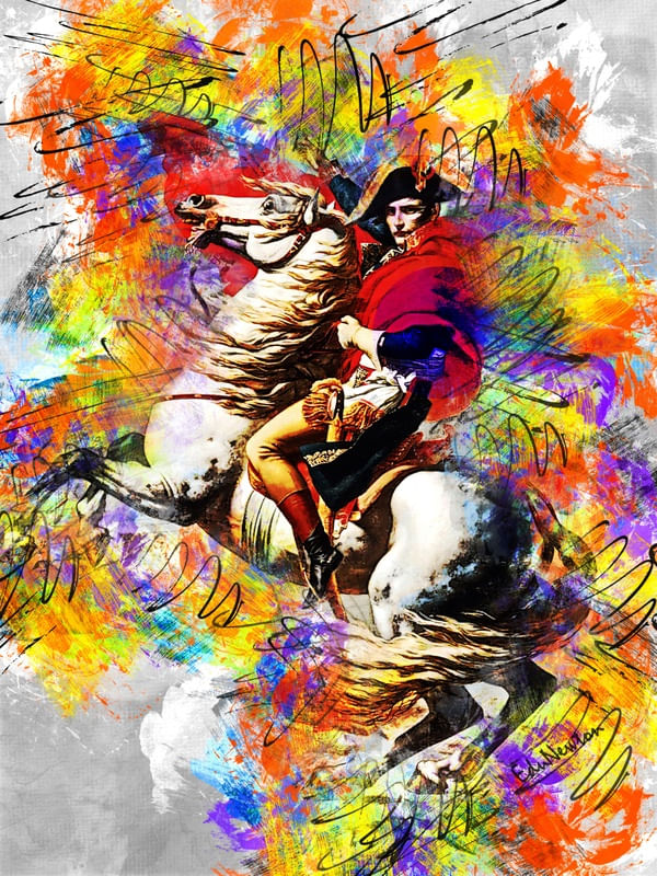 NAPOLEÃO BONARPARTE E SEU CAVALO BRANCO - ARTE ABSTRATA