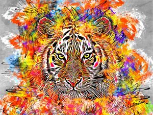TIGRE AFRICANO - ARTE ABSTRATA