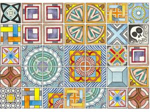 PAINEL DE AZULEJOS MISTOS EM AQUARELA 19