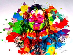 MUSA DO SORRISO COLORIDO - AQUARELA